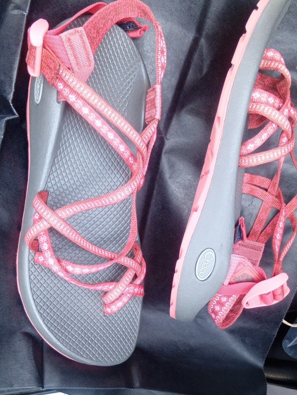 Chaco Women's Coral Pink Braided Sport Sandal Straps